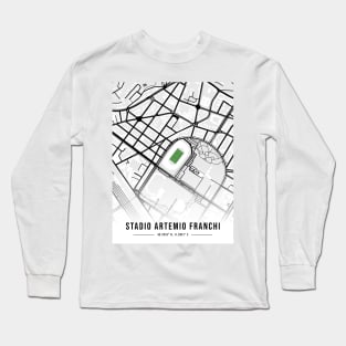 Stadio Artemio Franchi Map Design - White Long Sleeve T-Shirt